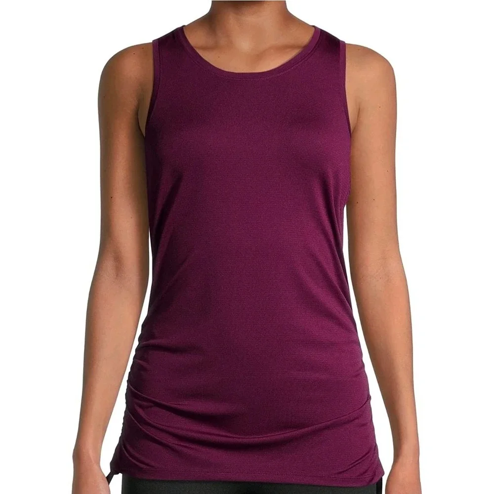 Avia Active Tank Top Womens Medium Purple New Bungee Relaxed Fit Oxford